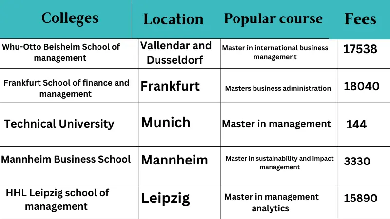 top MIM colleges in Germany